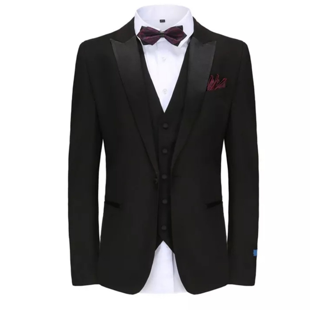 3 piece Tuxedo Suit with Satin Lapels